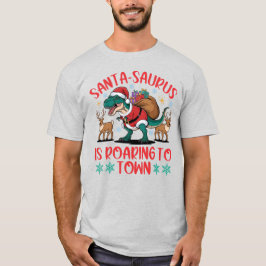 Funny Santa-saurus T-Rex Dinosaur Christmas T-shirt