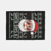 Funny Santa Says 67 Ugly Christmas Sweater  Fleece Deken (Voorkant (Horizontaal))