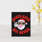 Funny Santa Says 6 7 Six Seven Christmas Meme Holi Kaart (Gele Bloem)