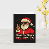 Funny Santa Says Six Seven 67 Meme Christmas Holid Kaart (Gele Bloem)