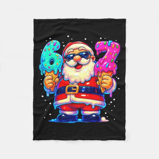 Funny Santa Says Six Seven 67 Meme Christmas Xmas Fleece Deken (Voorkant)