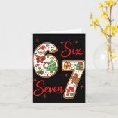 Funny Santa Says Six Seven 6 7 Christmas Meme  Kaart (Gele Bloem)