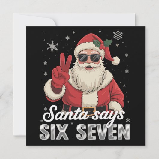 Funny Santa Says Six Seven Christmas 67 Meme Xmas Feestdagenkaart (Voorkant)