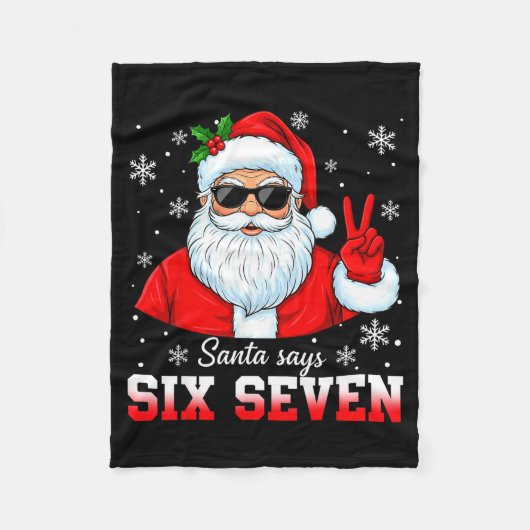 Funny Santa Says Six Seven Christmas 67 Meme Xmas Fleece Deken (Voorkant)