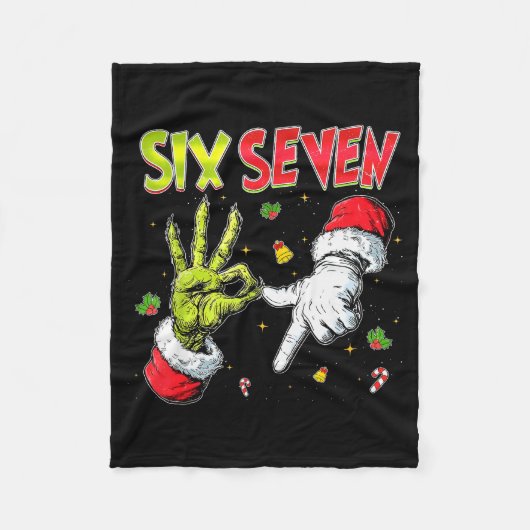Funny Santa Says Six Seven Christmas 67 Meme Xmas  Fleece Deken (Voorkant)