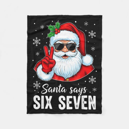 Funny Santa Says Six Seven Christmas 67 Meme Xmas  Fleece Deken (Voorkant)