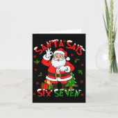 Funny Santa Says Six Seven Christmas 67 Meme Xmas  Kaart (Voorkant)