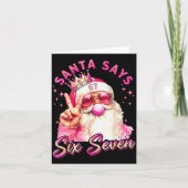Funny Santa Says Six Seven Christmas 67 Meme Xmas  Kaart (Voorkant)