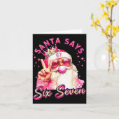 Funny Santa Says Six Seven Christmas 67 Meme Xmas  Kaart (Gele Bloem)