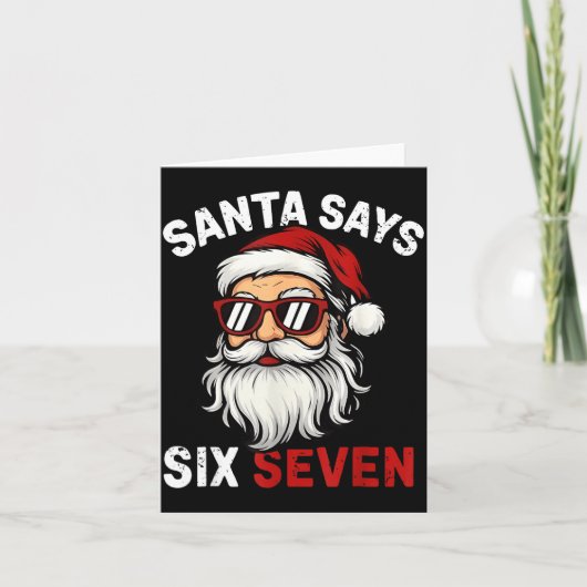 Funny Santa Says Six Seven Christmas 67 Meme Xmas Kaart (Voorkant)
