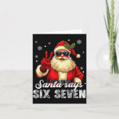 Funny Santa Says Six Seven Christmas 67 Meme Xmas  Kaart (Voorkant)