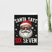 Funny Santa Says Six Seven Christmas 67 Meme Xmas  Kaart (Voorkant)