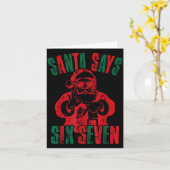 Funny Santa Says Six Seven Christmas 67 Meme Xmas Kaart (Gele Bloem)