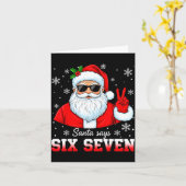 Funny Santa Says Six Seven Christmas 67 Meme Xmas Kaart (Gele Bloem)
