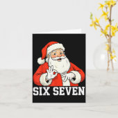 Funny Santa Says Six Seven Christmas 67 Meme Xmas  Kaart (Gele Bloem)
