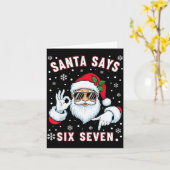 Funny Santa Says Six Seven Christmas 67 Meme Xmas  Kaart (Gele Bloem)
