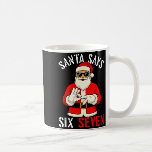 Funny Santa Says Six Seven Christmas 67 Meme Xmas Koffiemok (Rechts)