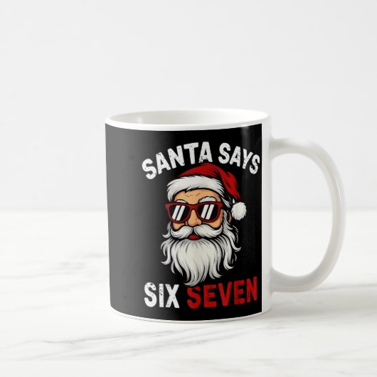 Funny Santa Says Six Seven Christmas 67 Meme Xmas  Koffiemok (Rechts)