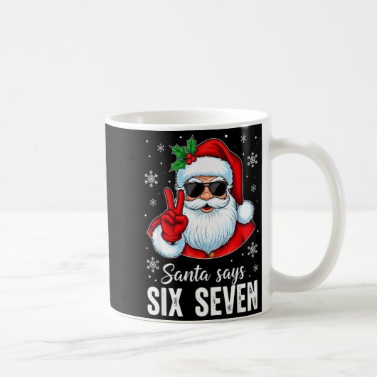 Funny Santa Says Six Seven Christmas 67 Meme Xmas  Koffiemok (Rechts)