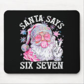 Funny Santa Says Six Seven Christmas 67 Meme Xmas  Muismat (Voorkant)