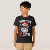 Funny Santa Says Six Seven Christmas 67 Meme Xmas T-shirt (Voorkant volledig)
