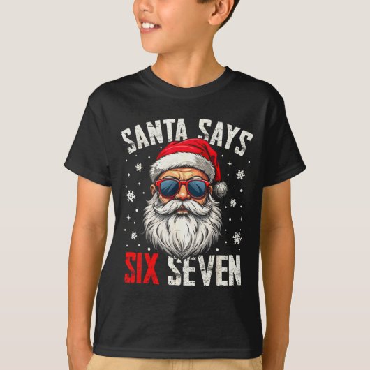 Funny Santa Says Six Seven Christmas 67 Meme Xmas T-shirt (Voorkant)
