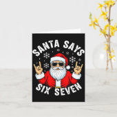 Funny Santa Says Six Seven Christmas Xmas Meme  Kaart (Gele Bloem)