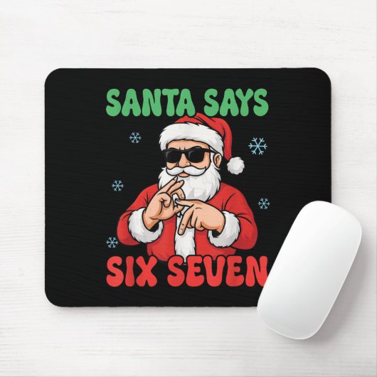 Funny Santa Says Six Seven Meme Christmas Viral Nu Muismat (Met muis)