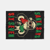 Funny Santa Says Six Seven Retro 67 Meme Cool Chri Fleece Deken (Voorkant (Horizontaal))