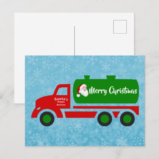Funny Santa Septic Kersttruck Briefkaart (Voorkant / Achterkant)