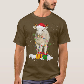 Funny Santa Sheep Animal kerstlampjes Lover Ch T-shirt