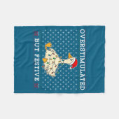 Funny Santa Silly Goose Overstimulated But Festive Fleece Deken (Voorkant (Horizontaal))
