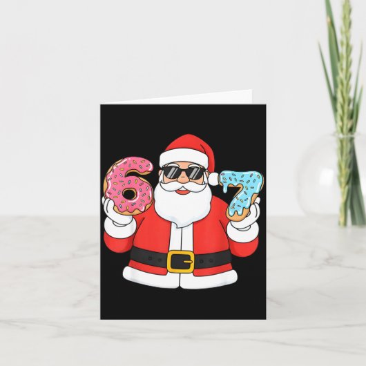 Funny Santa Six Seven 67 Ice Cream Drip Christmas  Kaart (Voorkant)