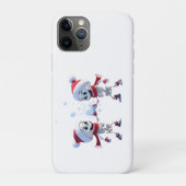 Funny Santa Skeletons Having a Snowball Fight  Case-Mate iPhone Case (Achterkant)
