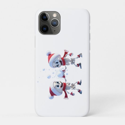 Funny Santa Skeletons Having a Snowball Fight  Case-Mate iPhone Case (Achterkant)