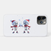 Funny Santa Skeletons Having a Snowball Fight  Case-Mate iPhone Case (Achterkant (horizontaal))