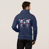 Funny Santa Skeletons Having a Snowball Fight  Hoodie (Achterkant volledig)