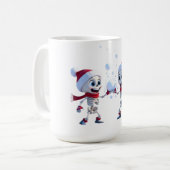 Funny Santa Skeletons Having a Snowball Fight  Koffiemok (Voorkant links)