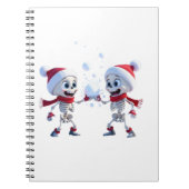 Funny Santa Skeletons Having a Snowball Fight  Notitieboek (Voorkant)
