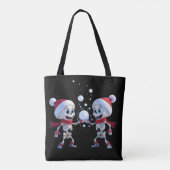 Funny Santa Skeletons Having a Snowball Fight  Tote Bag (Achterkant)