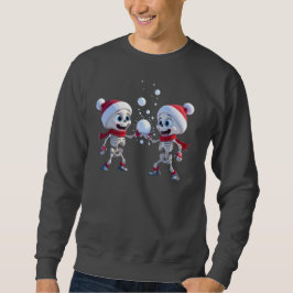 Funny Santa Skeletons Having a Snowball Fight Trui