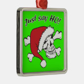 Funny Santa Skull Metalen Ornament (Rechts)