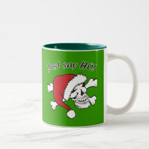 Funny Santa Skull Tweekleurige Koffiemok