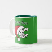 Funny Santa Skull Tweekleurige Koffiemok (Voorkant links)
