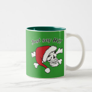 Funny Santa Skull Tweekleurige Koffiemok