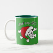 Funny Santa Skull Tweekleurige Koffiemok (Links)