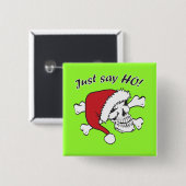 Funny Santa Skull Vierkante Button 5,1 Cm (Voorkant /achterkant)