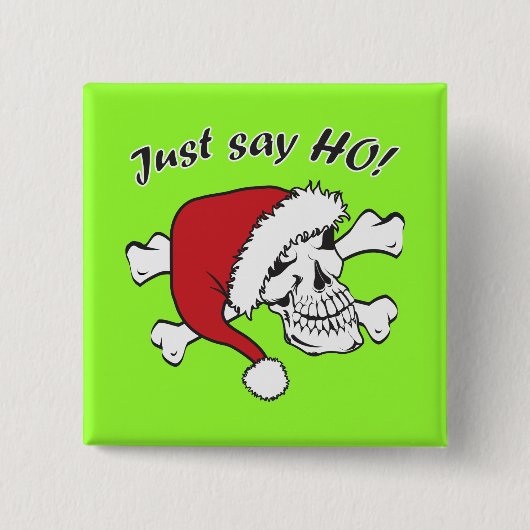 Funny Santa Skull Vierkante Button 5,1 Cm (Voorkant)