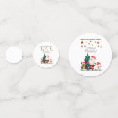 Funny Santa, Snowman, Reindeer Merry Kerstmis Confetti (Achterkanten)