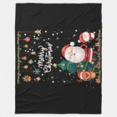 Funny Santa, Snowman, Reindeer Merry Kerstmis Fleece Deken (Voorkant)